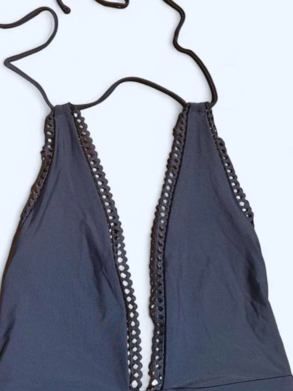 Aerie Navy Plunge One Piece Swim